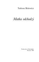 Buchcover: Matka odchodzi