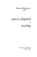 Buchcover: Zawsze fragment