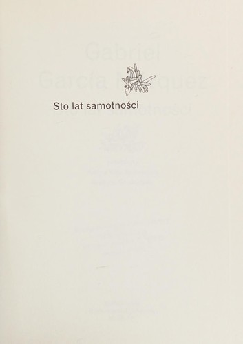Buchcover: Sto lat samotności